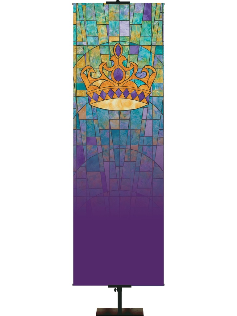 Custom Banner Stained Glass Symbols of Faith  Crown