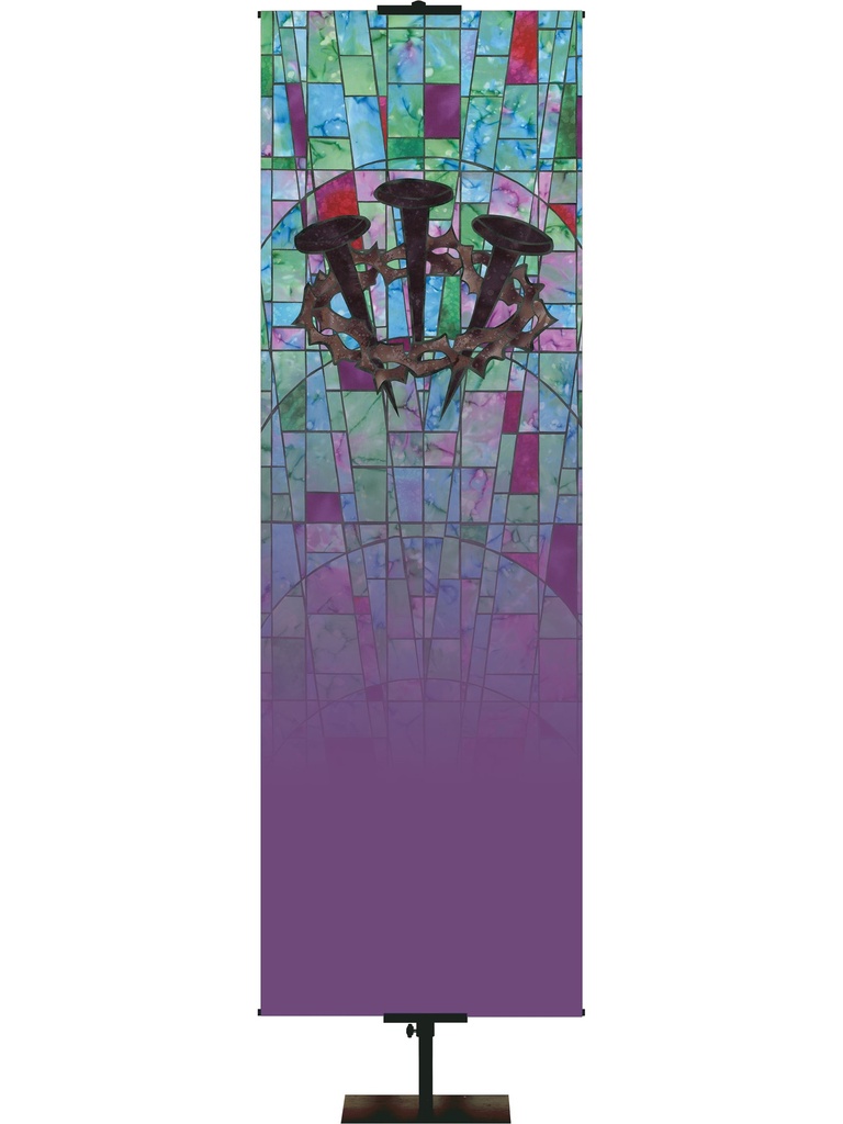 Custom Banner Stained Glass Symbols of Faith  Crown of Thorns