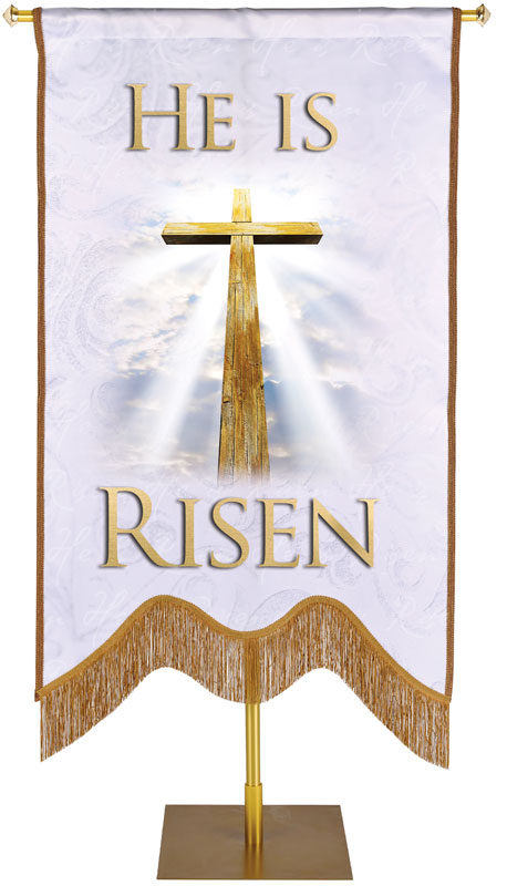 Names of Christ M-Shape He Is Risen Embellished Banner
