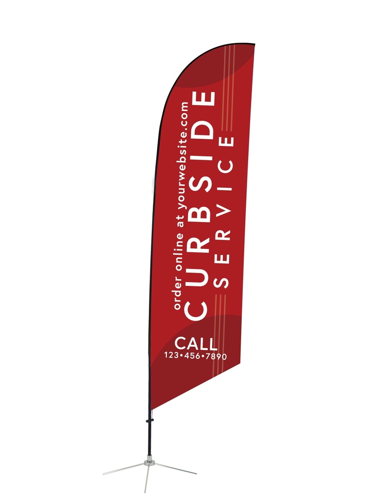 Take Out & Delivery Angled Feather Flag - Custom 1