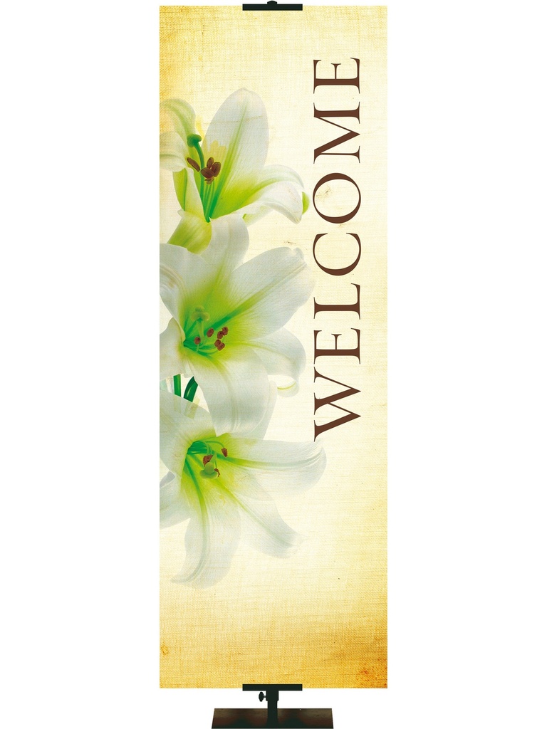 Irregular Stock Welcome Banner Easter Lily