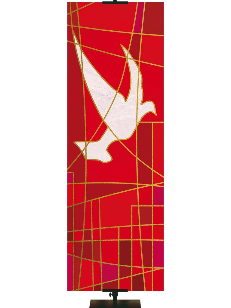 Irregular Luminescence Stained Glass Dove Symbol