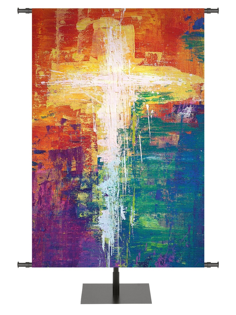 Custom Banner Brush Strokes of Faith Cross