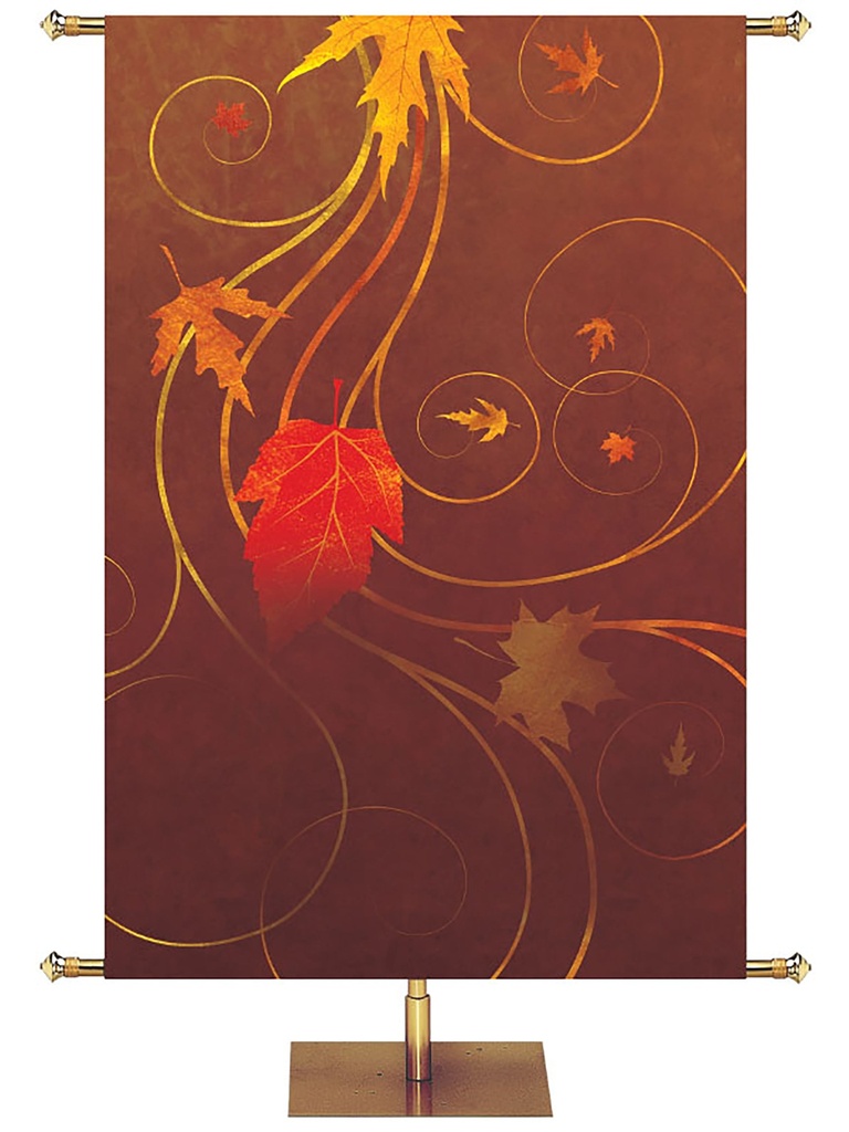 Custom Banner Shimmering Autumn Enter His Gates With Thanksgiving