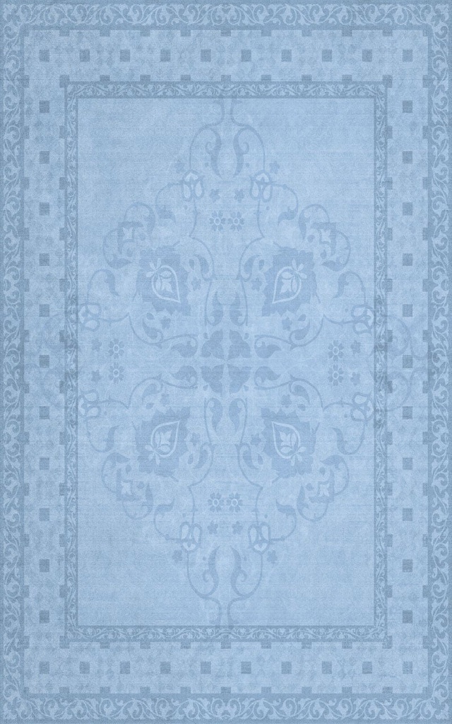 Subtle Medallion Vinyl Dining Room Rug