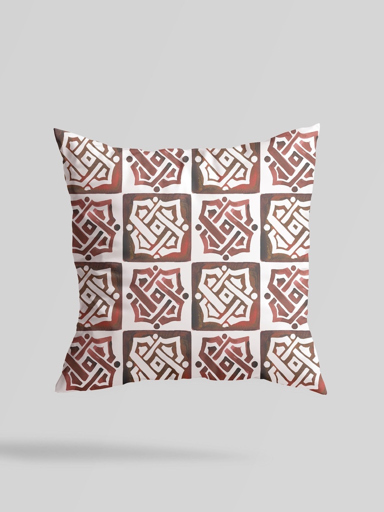 Checkered Brushwork Pillow Cover