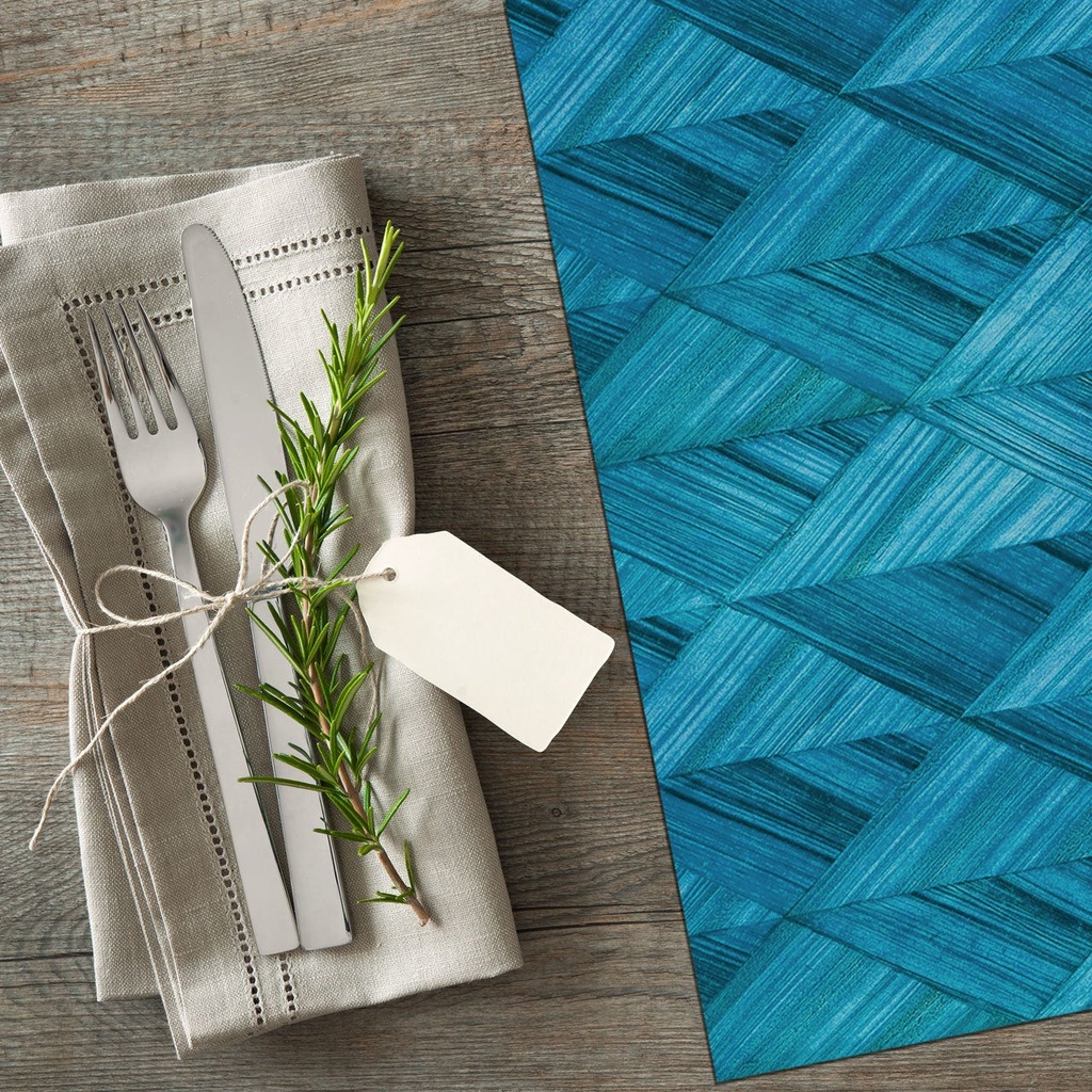 Wood Diagonal Diamonds Vinyl Placemats (set of 4)