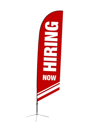 [NH4-01-ANG] Now Hiring Angled Feather Flag 4