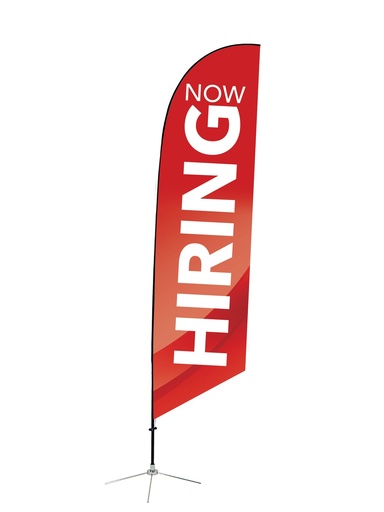 [NH3-01-ANG] Now Hiring Angled Feather Flag 3